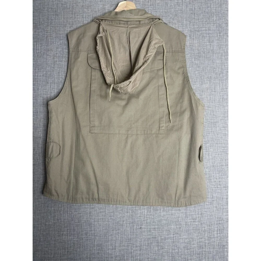 HUMVEE Vest Mens Large Khaki Back Pocket Hunting Photography Fishing Cargo Tan - Picture 7 of 11